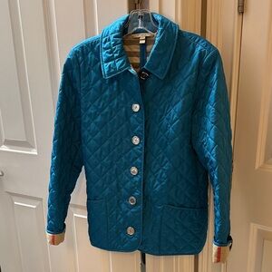 Burberry Teal Quilted Jacket. Lightweight for the spring or fall. Barely worn.